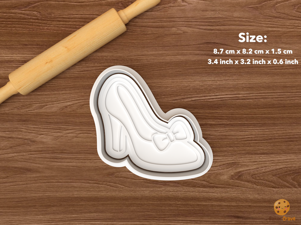 Bridal Dress Fitting Cookie Cutter Set STL File - single high heel shoe