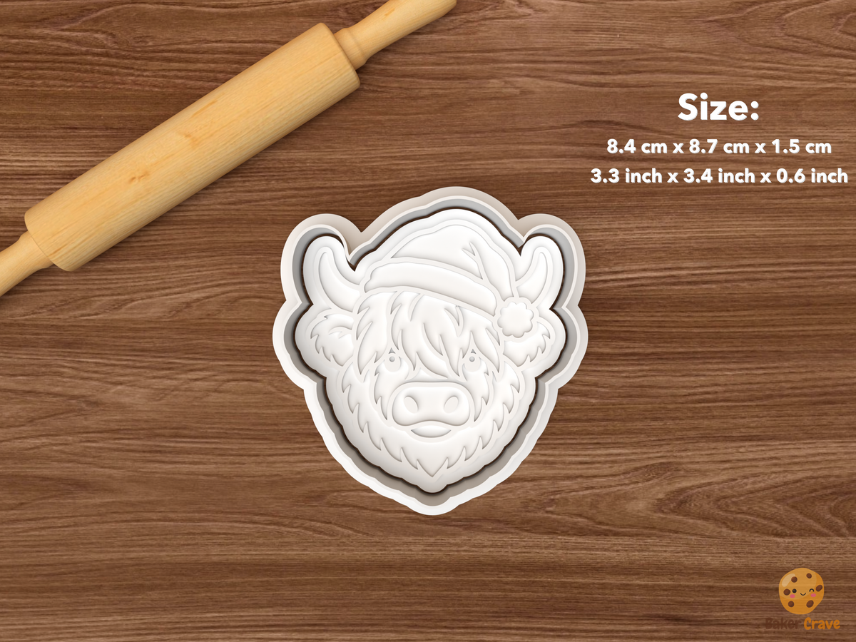 Christmas Highland Cow Cookie Cutter Set