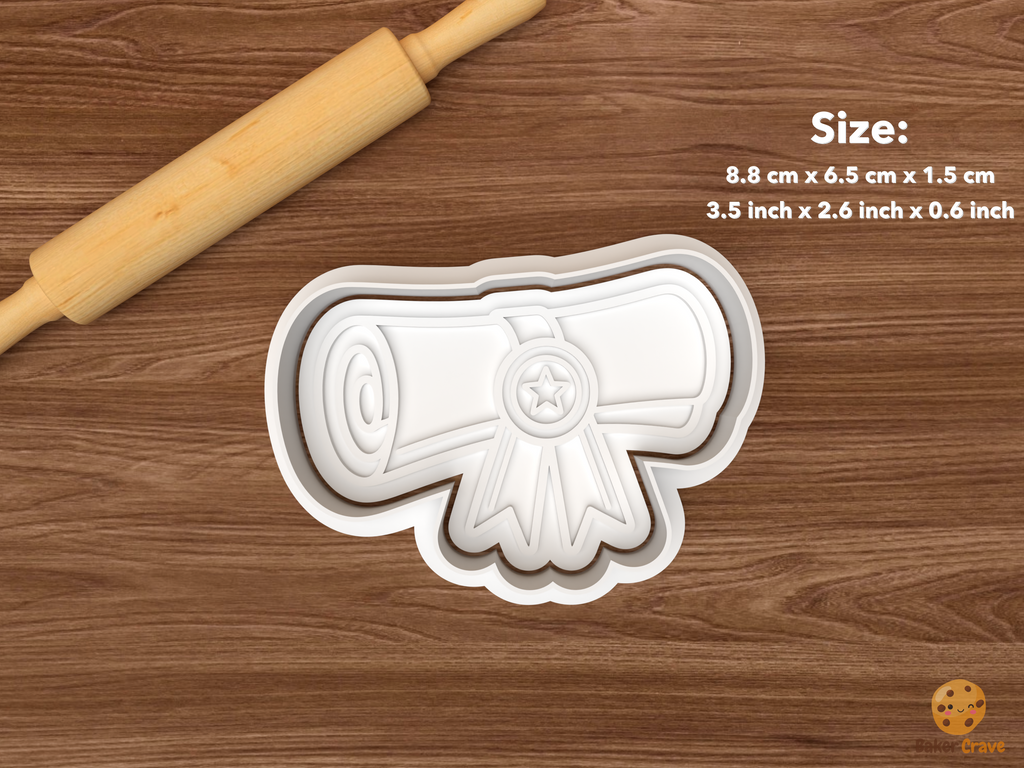 Honors Grad Graduation Cookie Cutter Set STL File - single honors diploma scroll