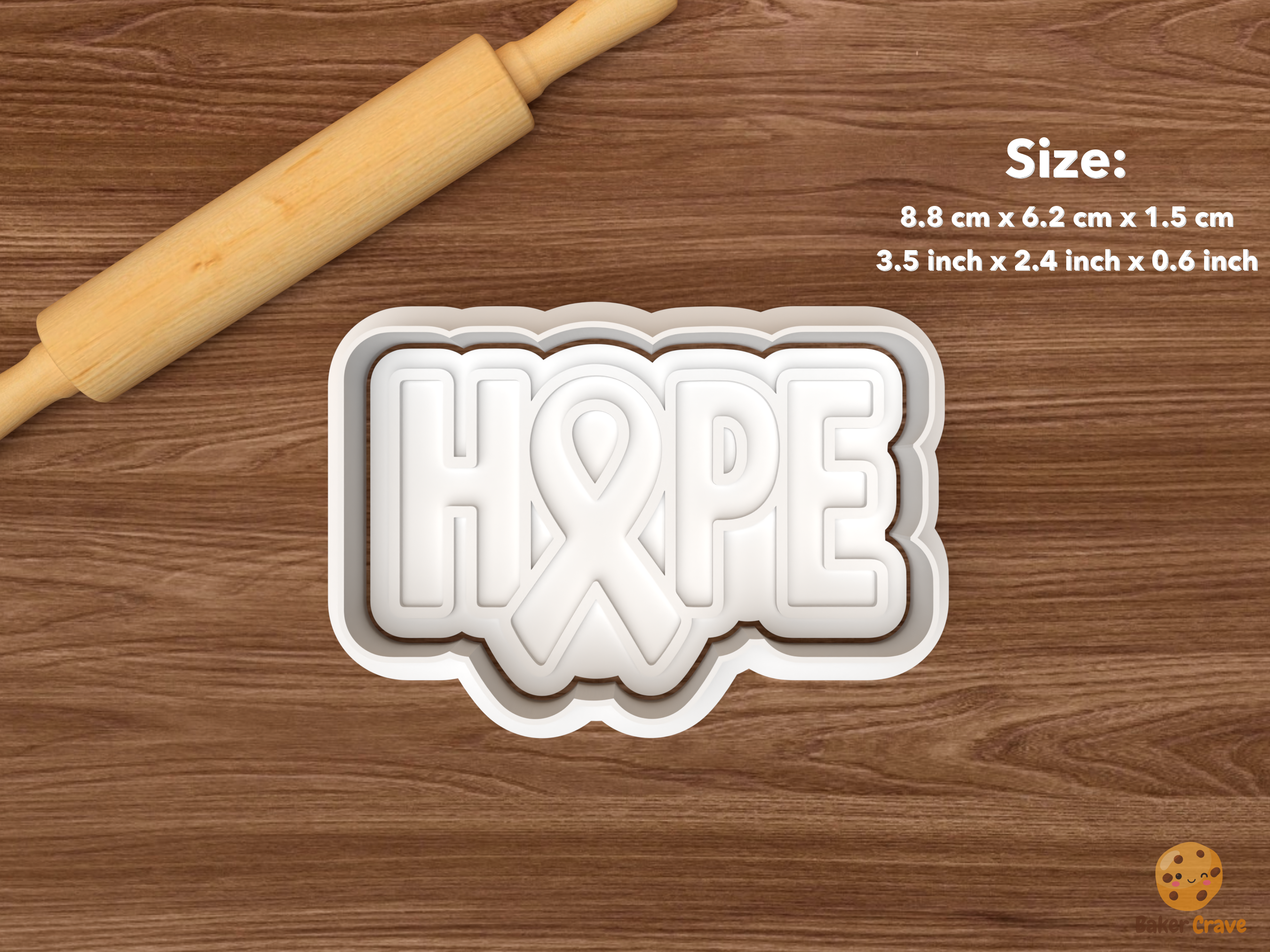 Breast Cancer Awareness Cookie Cutter Set STL File - single hope ribbon word