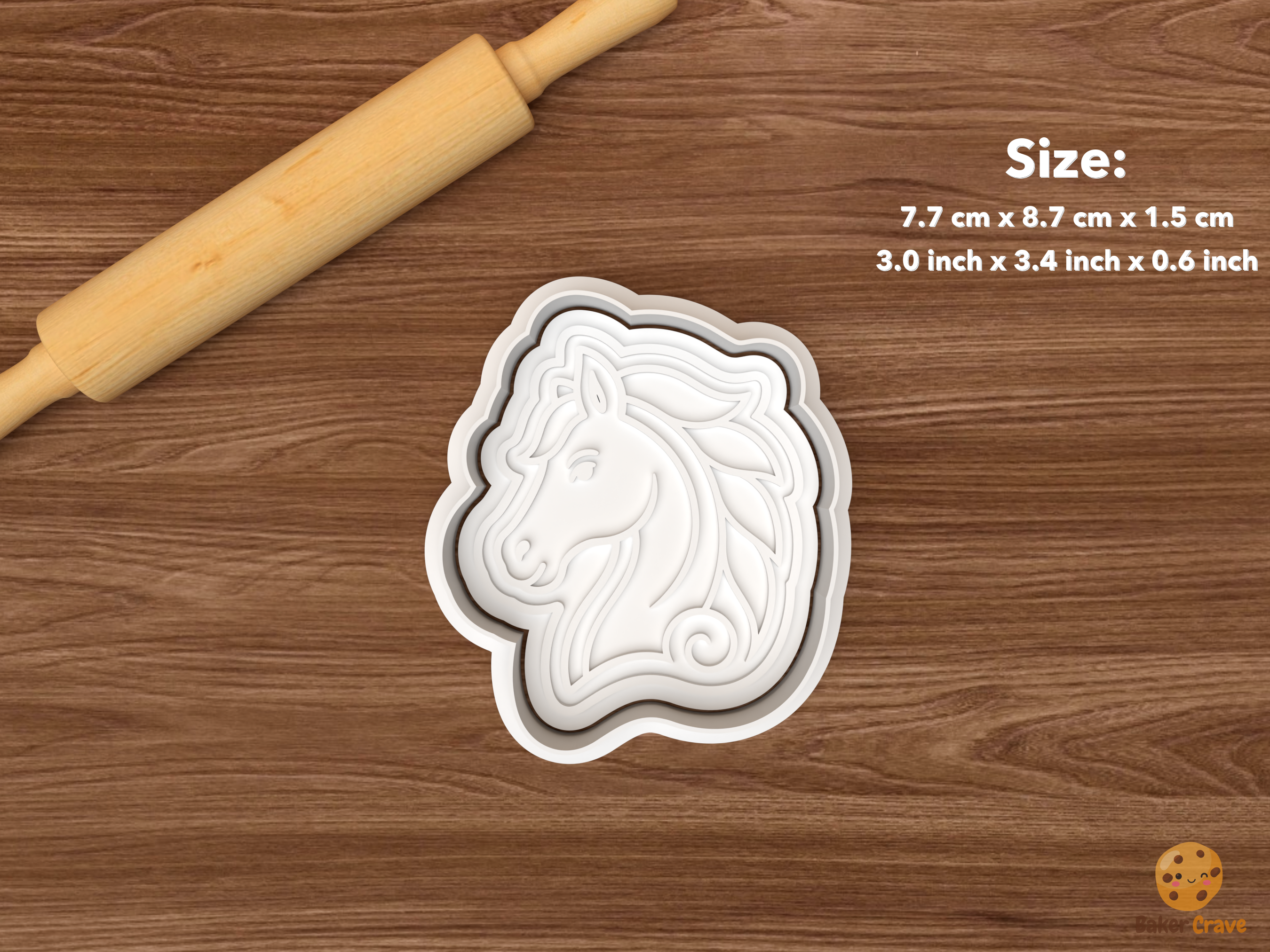 Year of the Horse Cookie Cutter Set STL File - single horse head