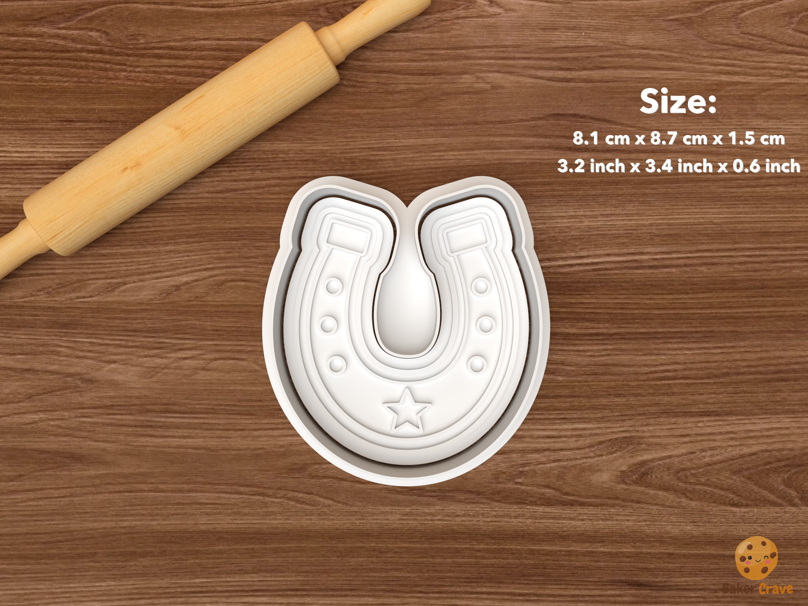 Disco Cowgirl Cookie Cutter Set STL File - single horseshoe charm