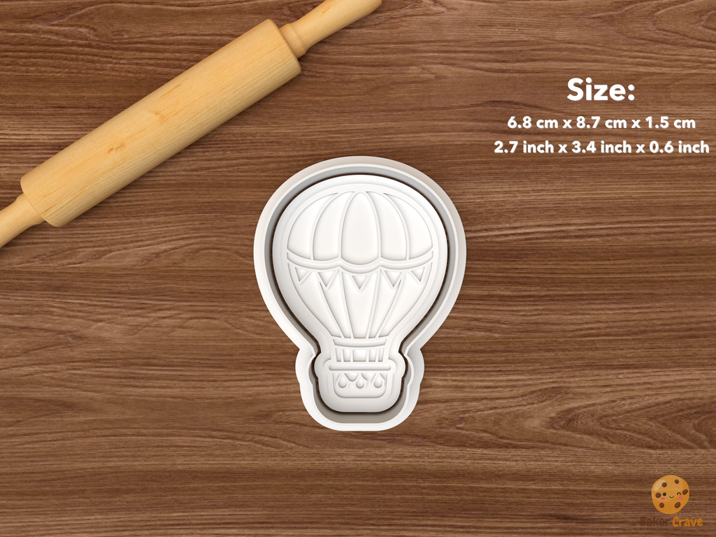 Whimsical Adventure Cookie Cutter Set STL File - single hot air balloon
