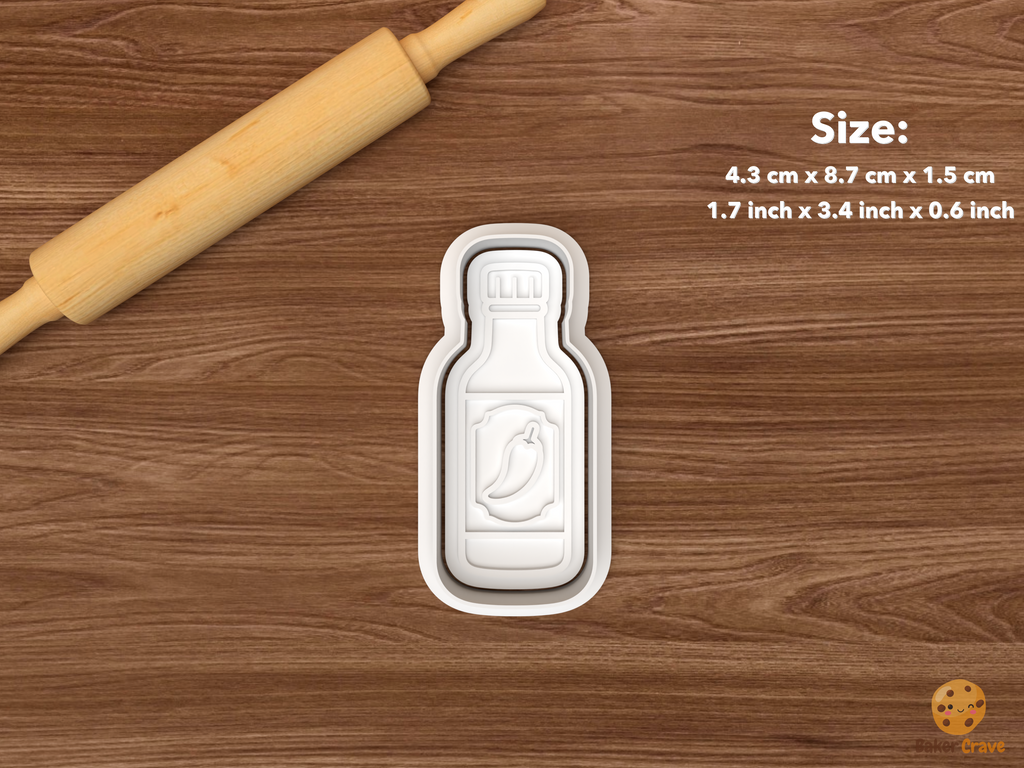 Taco Fiesta Cookie Cutter Set STL File - single hot sauce bottle