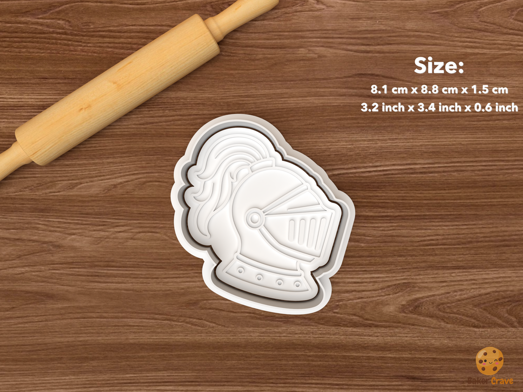 Medieval Kingdom Cookie Cutter Set STL File - single knight helmet