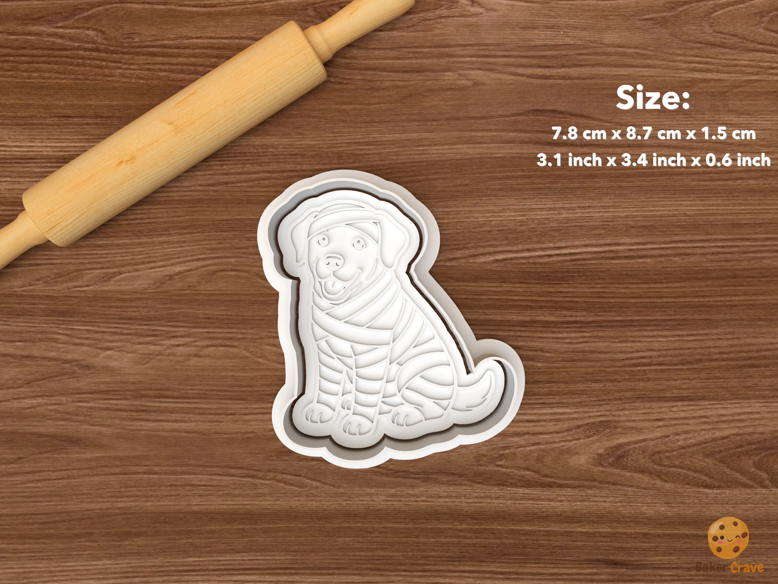 Halloween Labrador Retriever Dog Cookie Cutter Set STL File - single labrador mummy costume