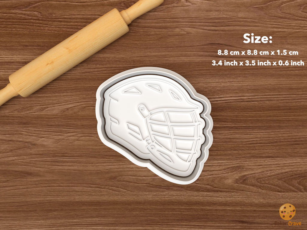 Lacrosse Cookie Cutter Set STL File - single lacrosse helmet