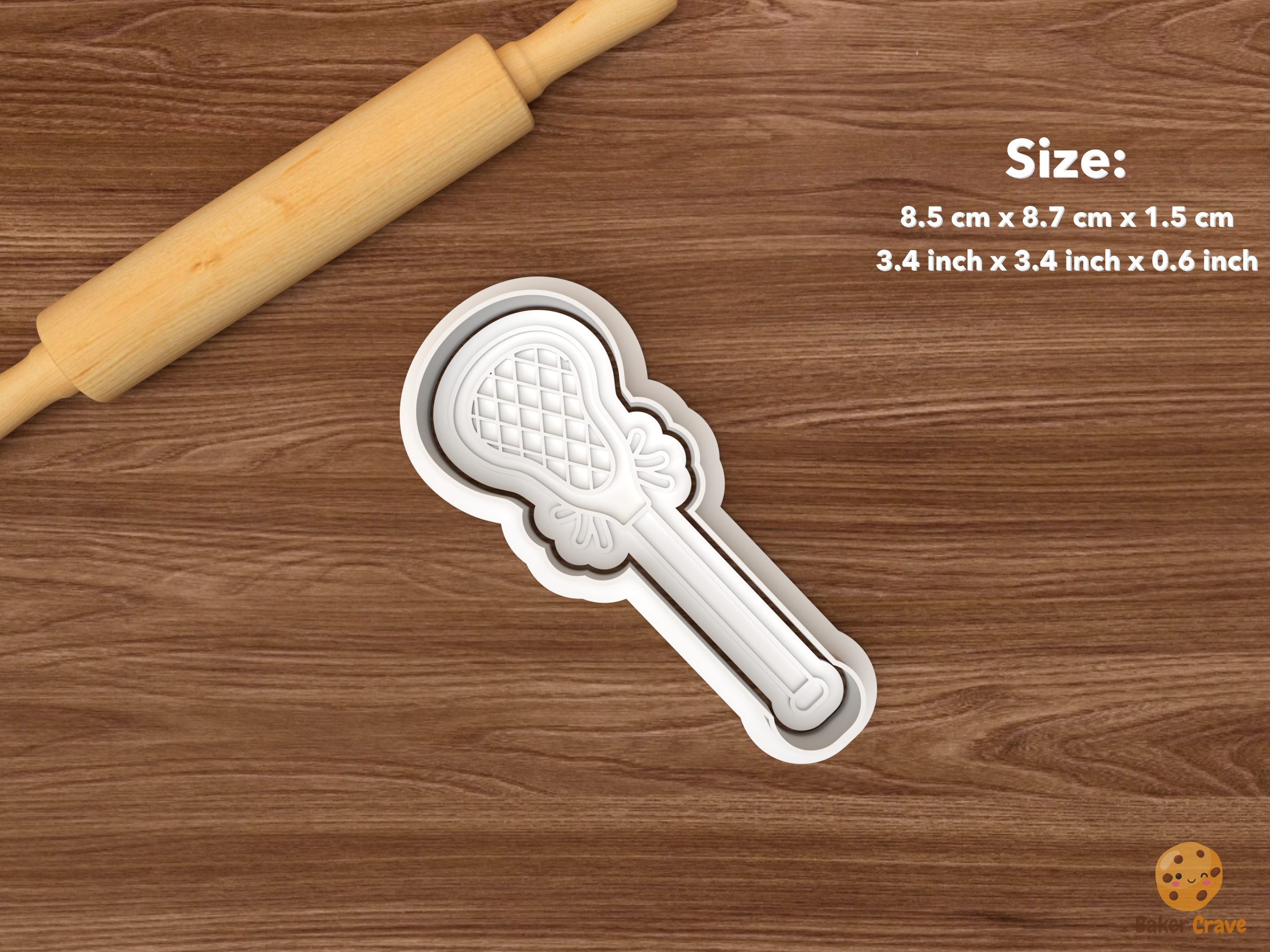 Lacrosse Cookie Cutter Set STL File - single lacrosse stick