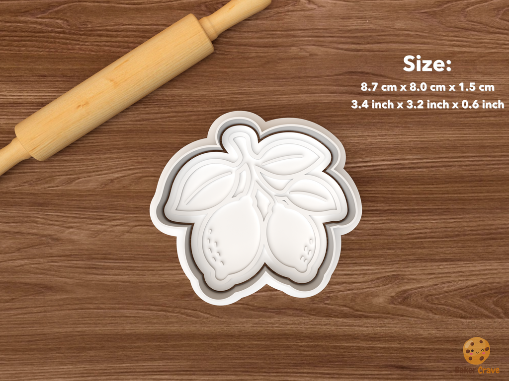 Coastal Mediterranean Cookie Cutter Set STL File - single lemon branch