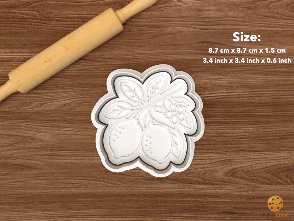 Mediterranean Travel Cookie Cutter Set STL File - single lemon branch