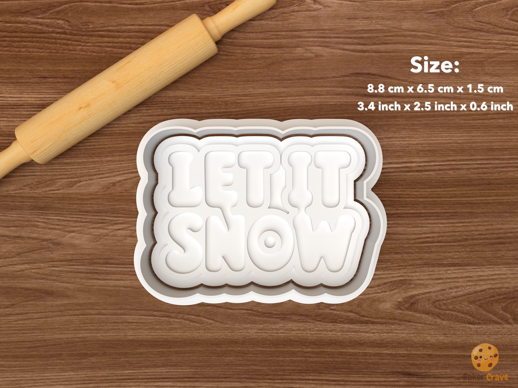 Let It Snow Winter Greetings Cookie Cutter Set STL File