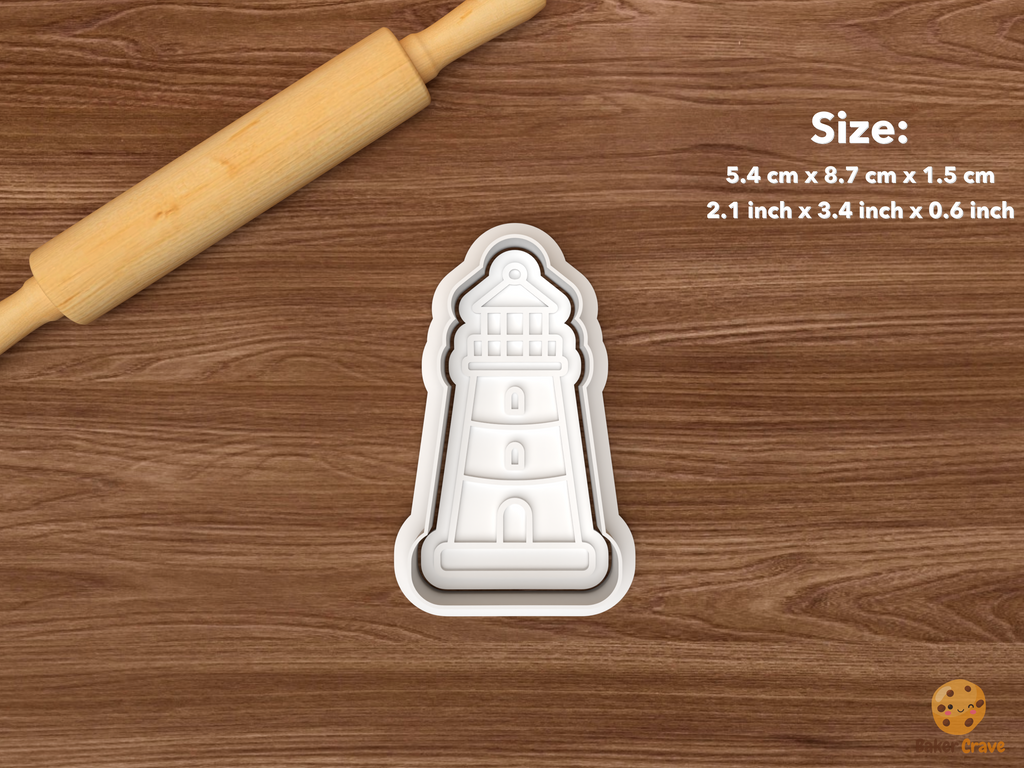 Coastal Mediterranean Cookie Cutter Set STL File - single lighthouse