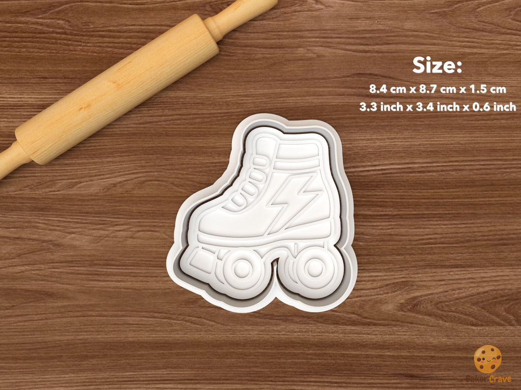 Skate Disco Cookie Cutter Set STL File - single lightning bolt roller skate