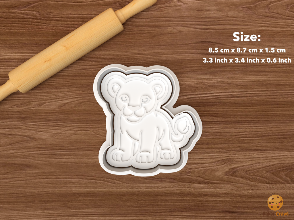 Lion Cookie Cutter Set STL File - single lion cub