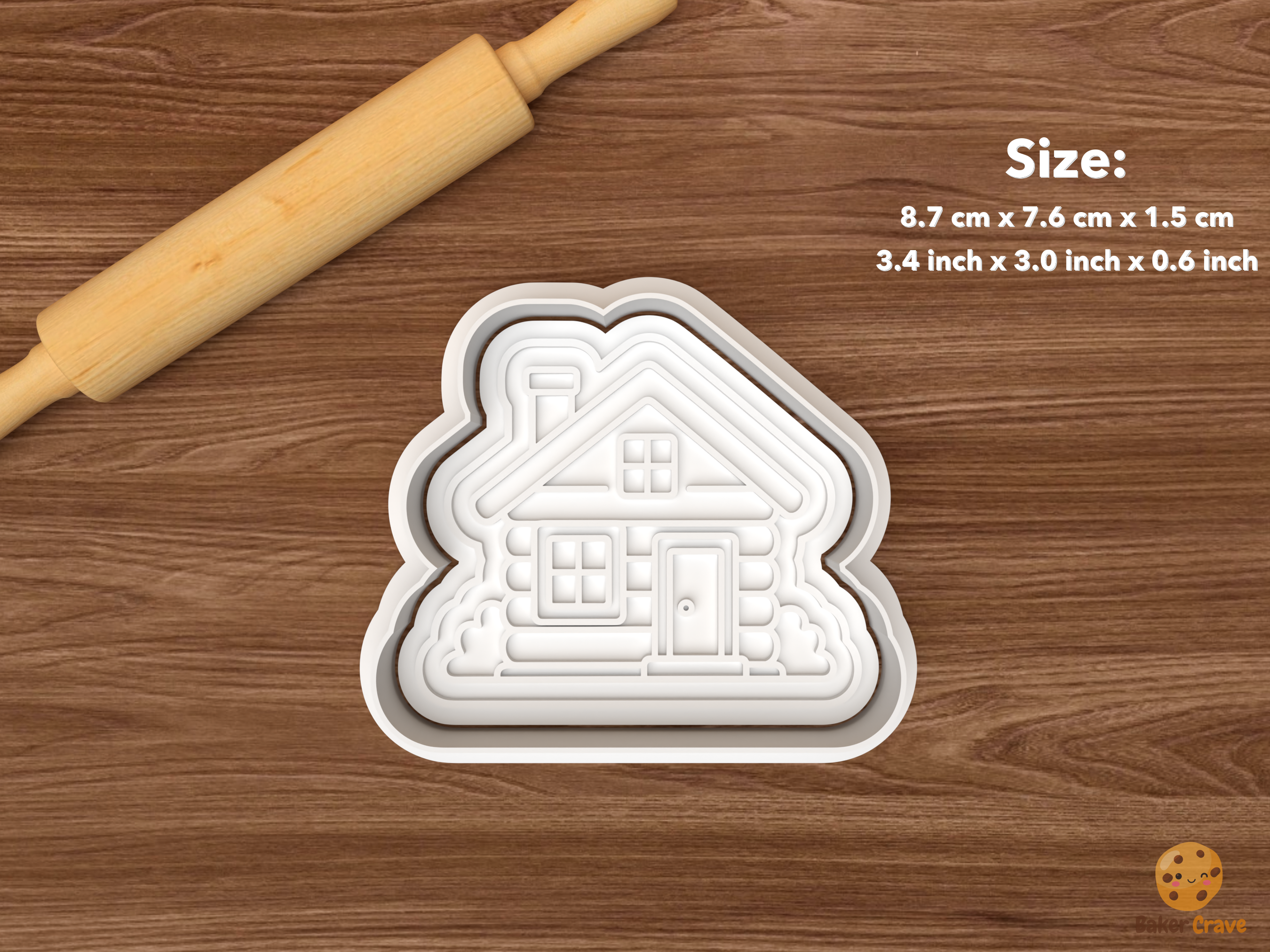 Cabin Camping Cookie Cutter Set STL File - single log cabin