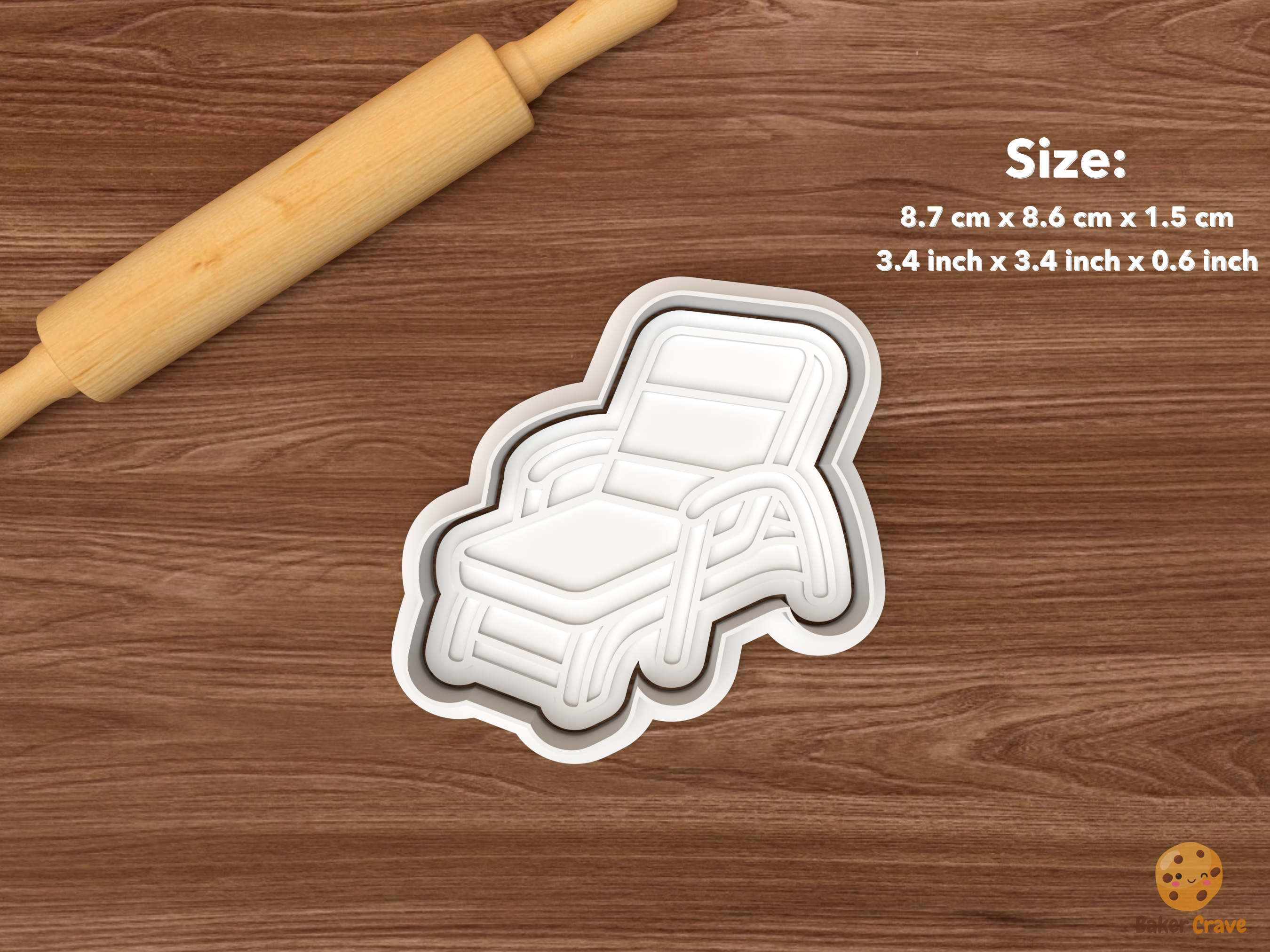 Retirement Party Cookie Cutter Set STL File - single lounge chair
