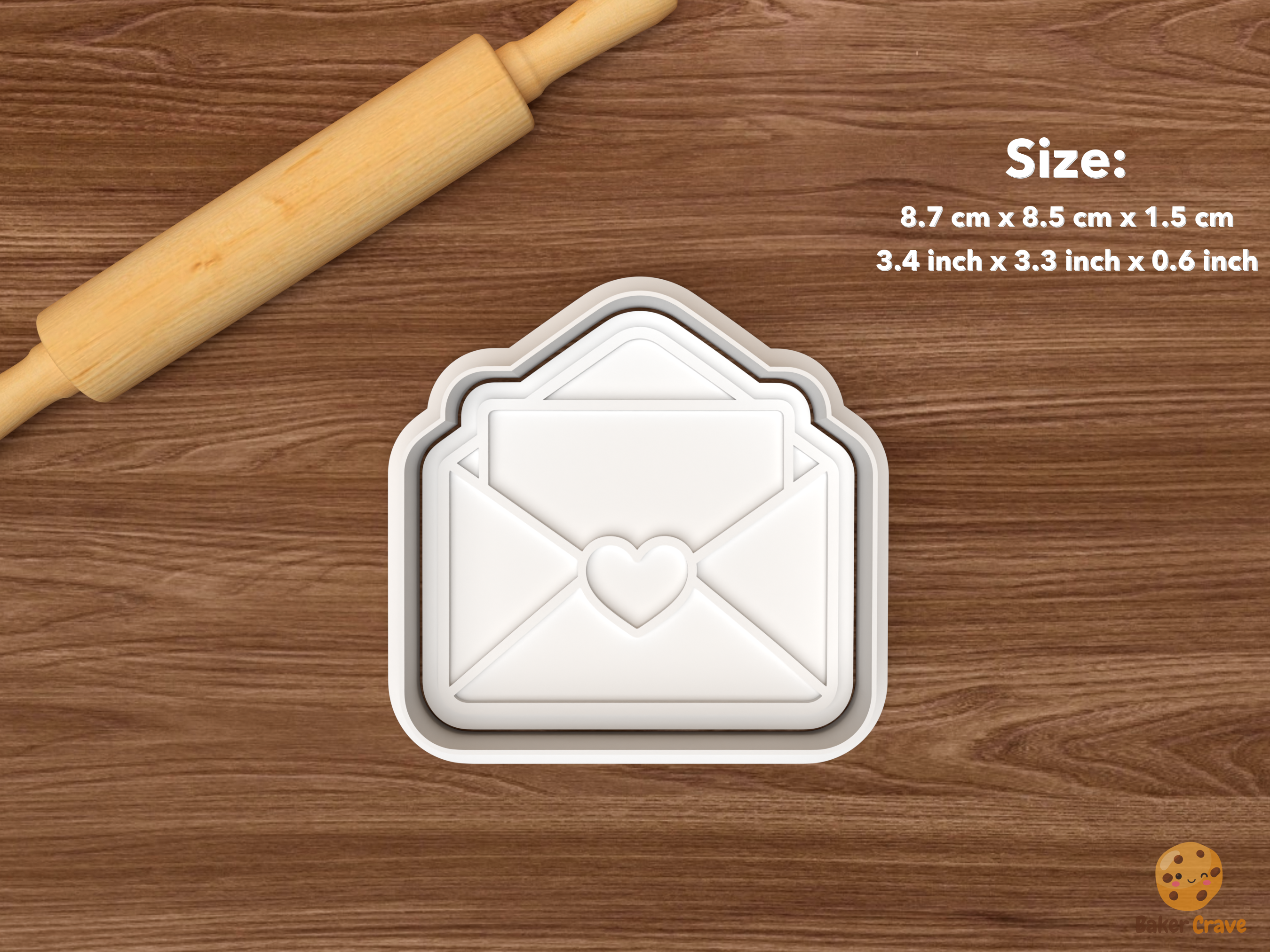 Promposal Cookie Cutter Set STL File - single love envelope