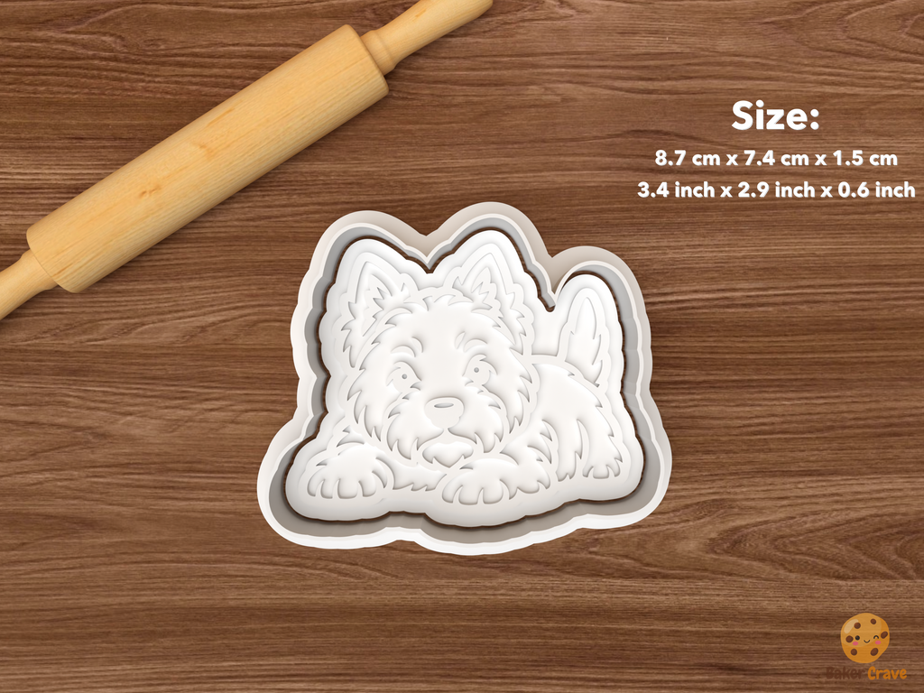 West Highland Terrier Dog Cookie Cutter Set STL File