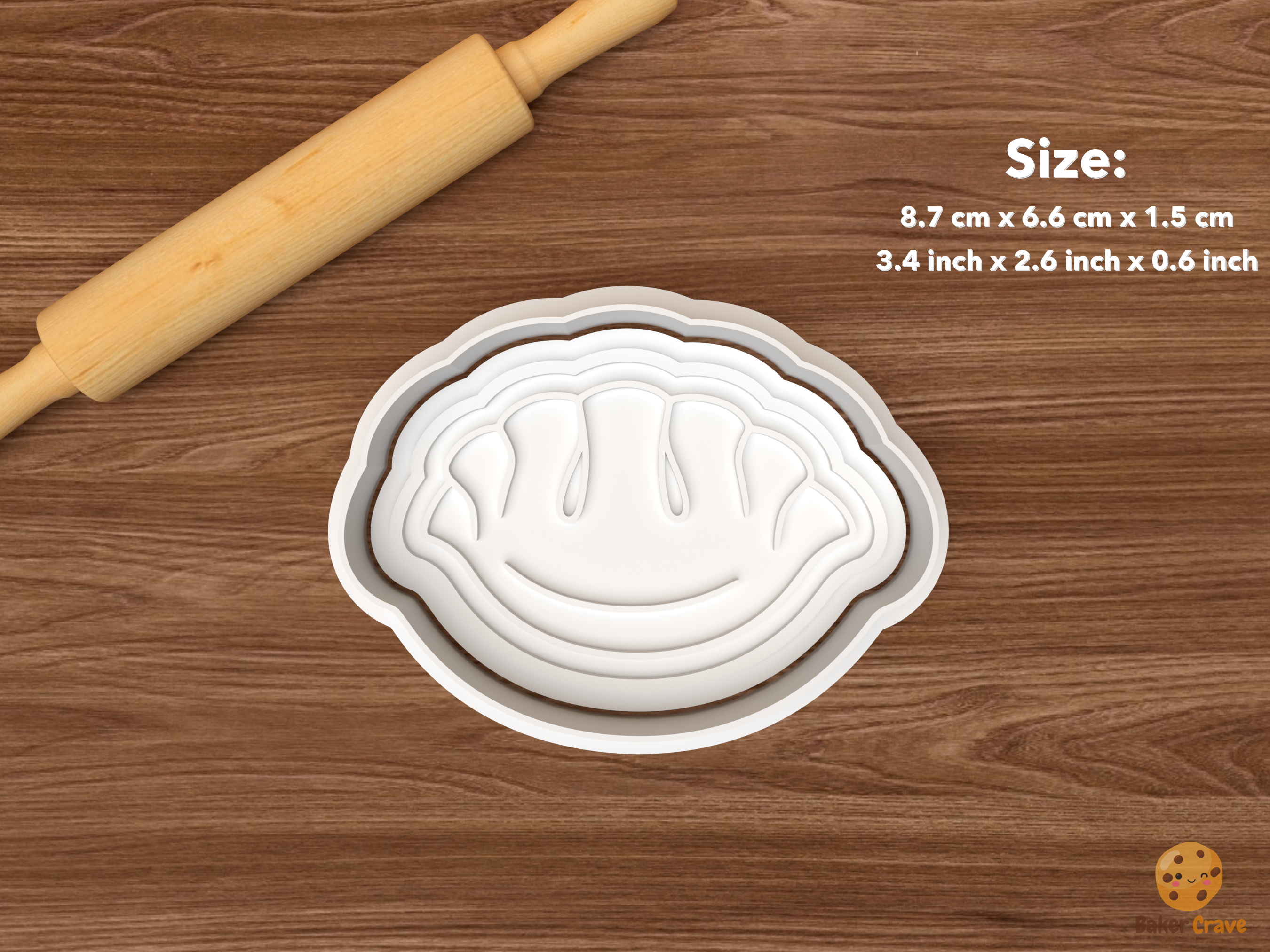 Korean Street Food Cookie Cutter Set STL File - single mandu dumpling