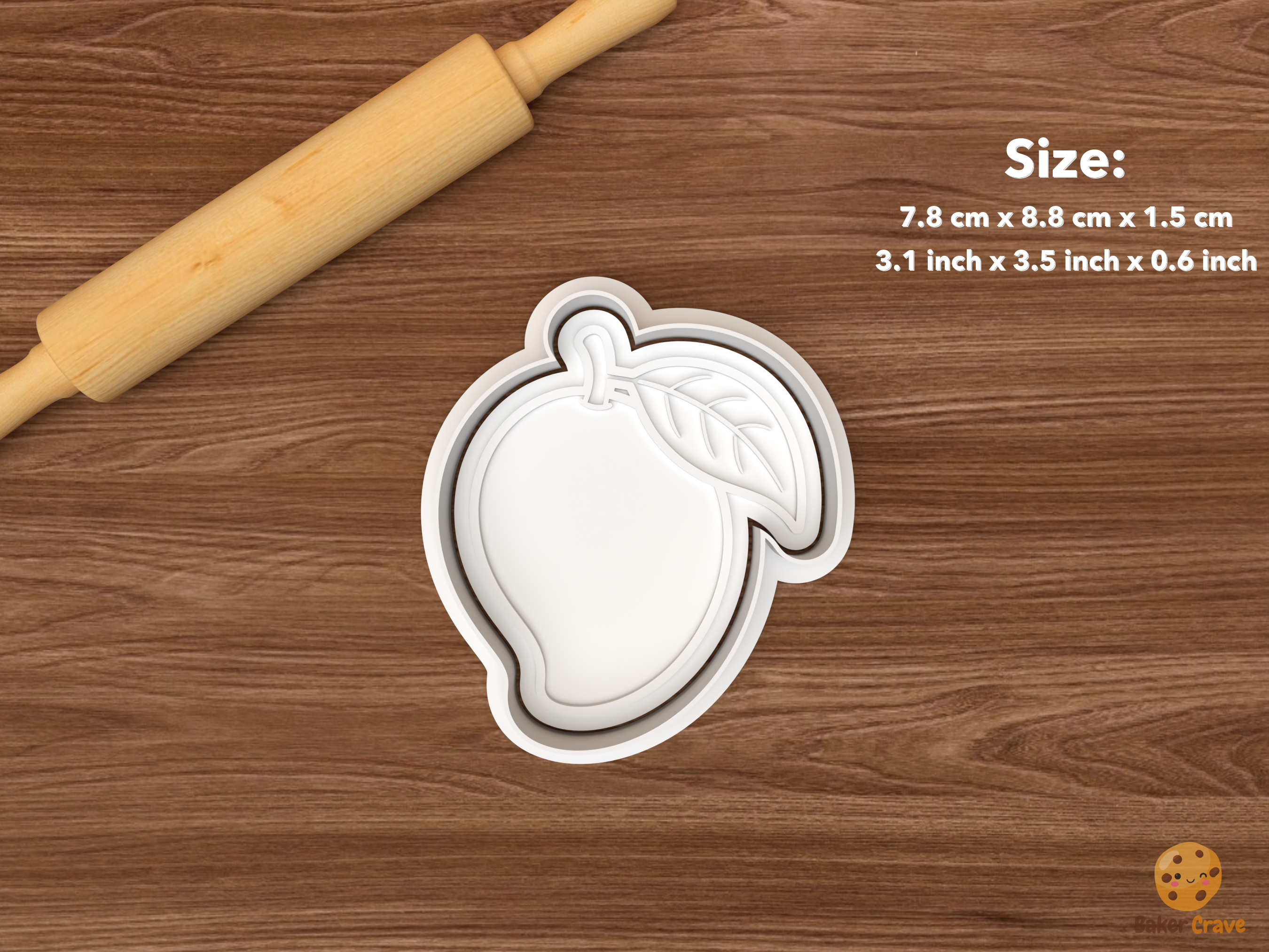 Tropical Fruit Cookie Cutter Set STL File - single mango