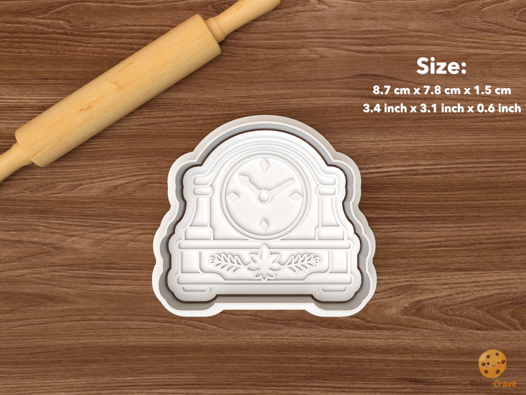 Christmas Clockmaker Shop Cookie Cutter Set STL File - single mantel clock