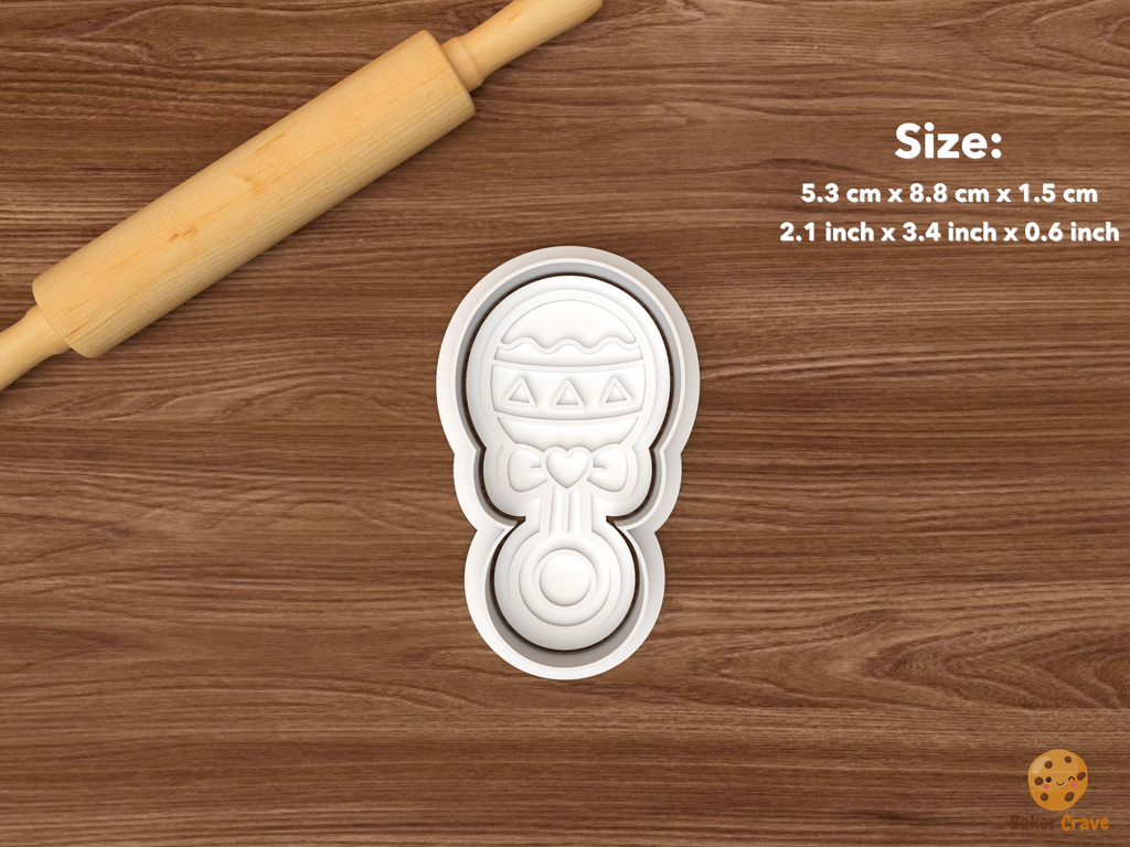 Taco Bout A Baby Cookie Cutter Set STL File - single maraca rattle