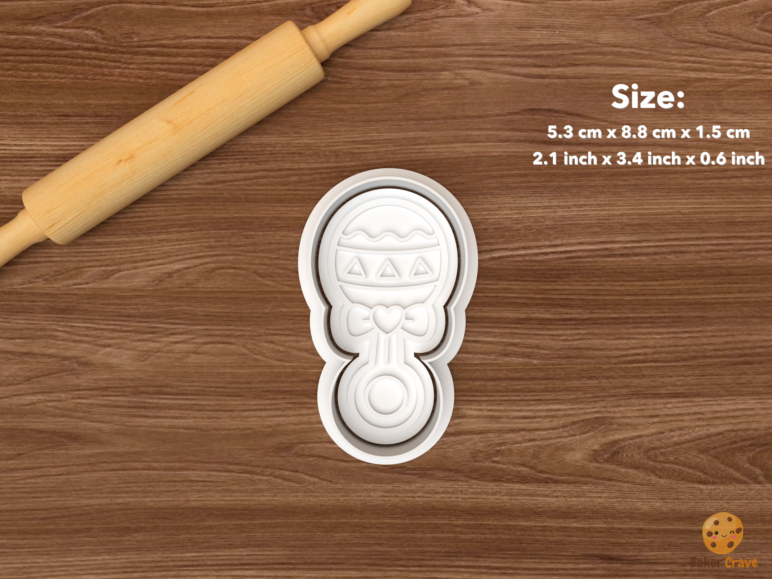Taco Bout A Baby Cookie Cutter Set STL File - single maraca rattle