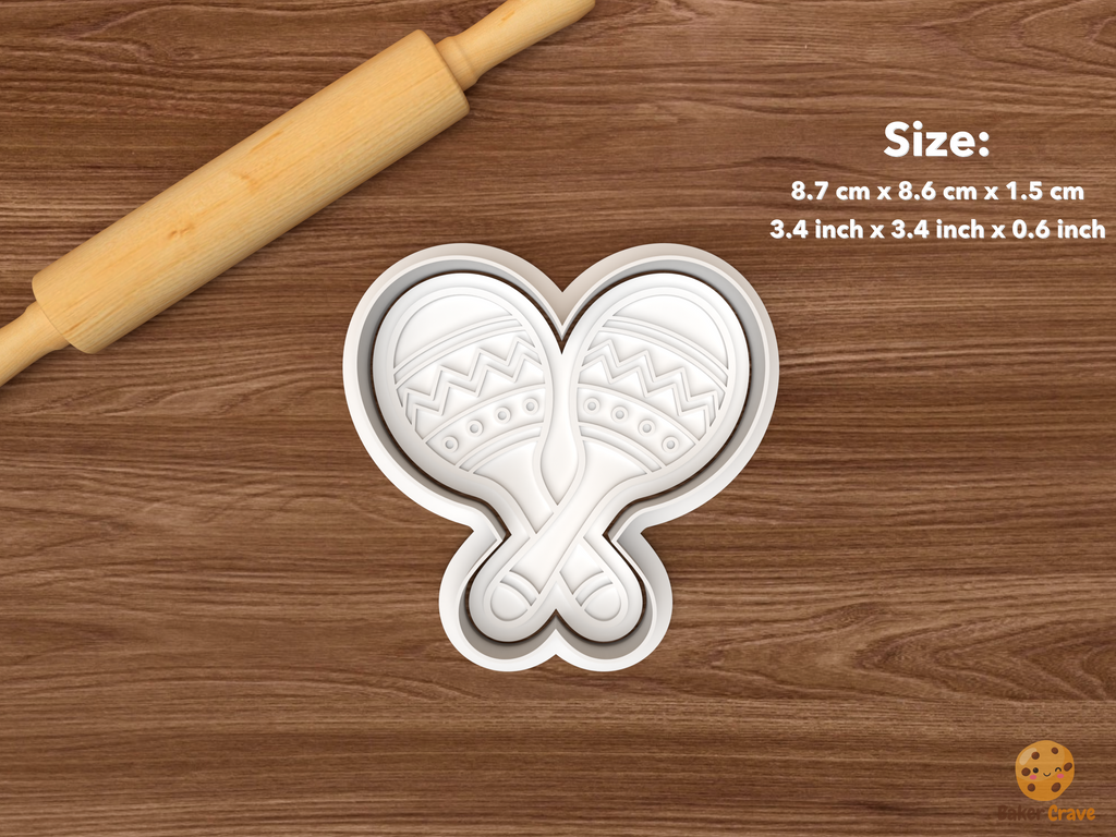 Latin Dance Cookie Cutter Set STL File - single maracas