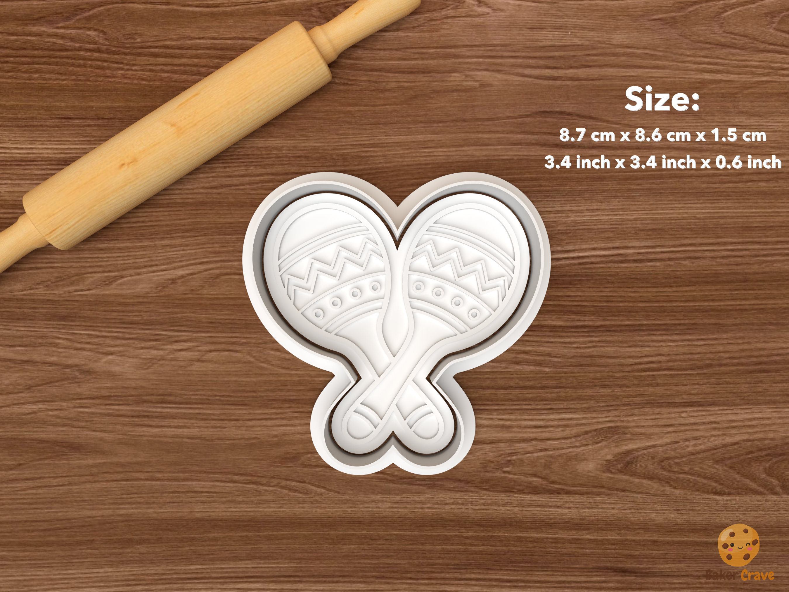 Latin Dance Cookie Cutter Set STL File - single maracas