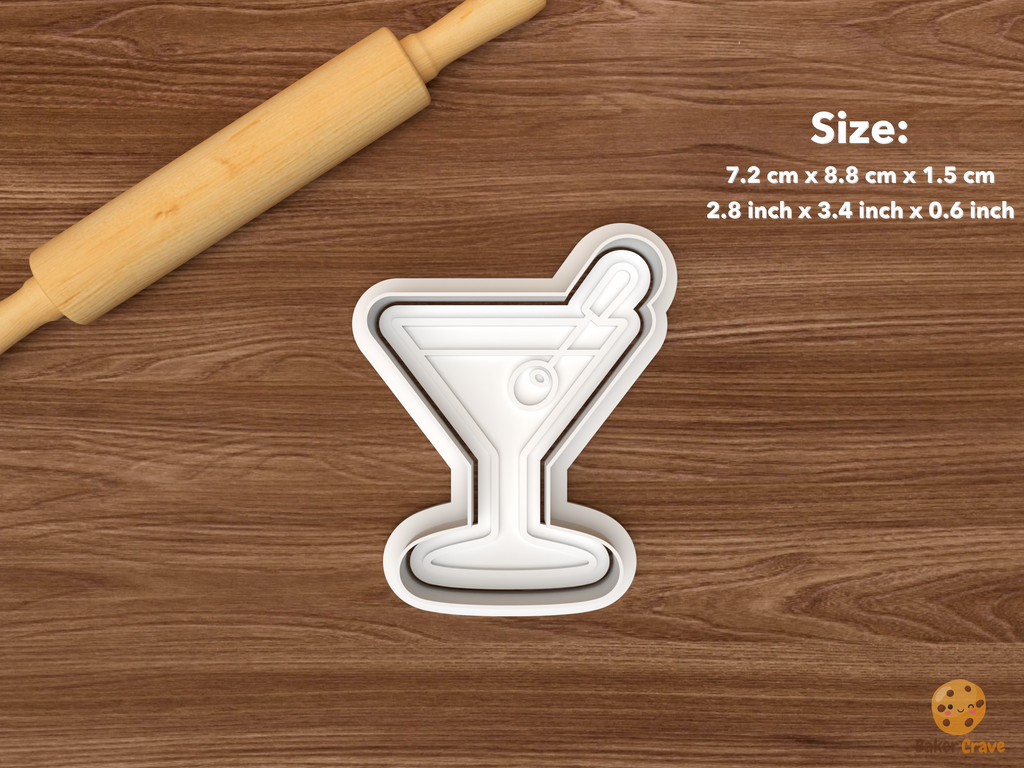 Cocktail Bar Cookie Cutter Set STL File