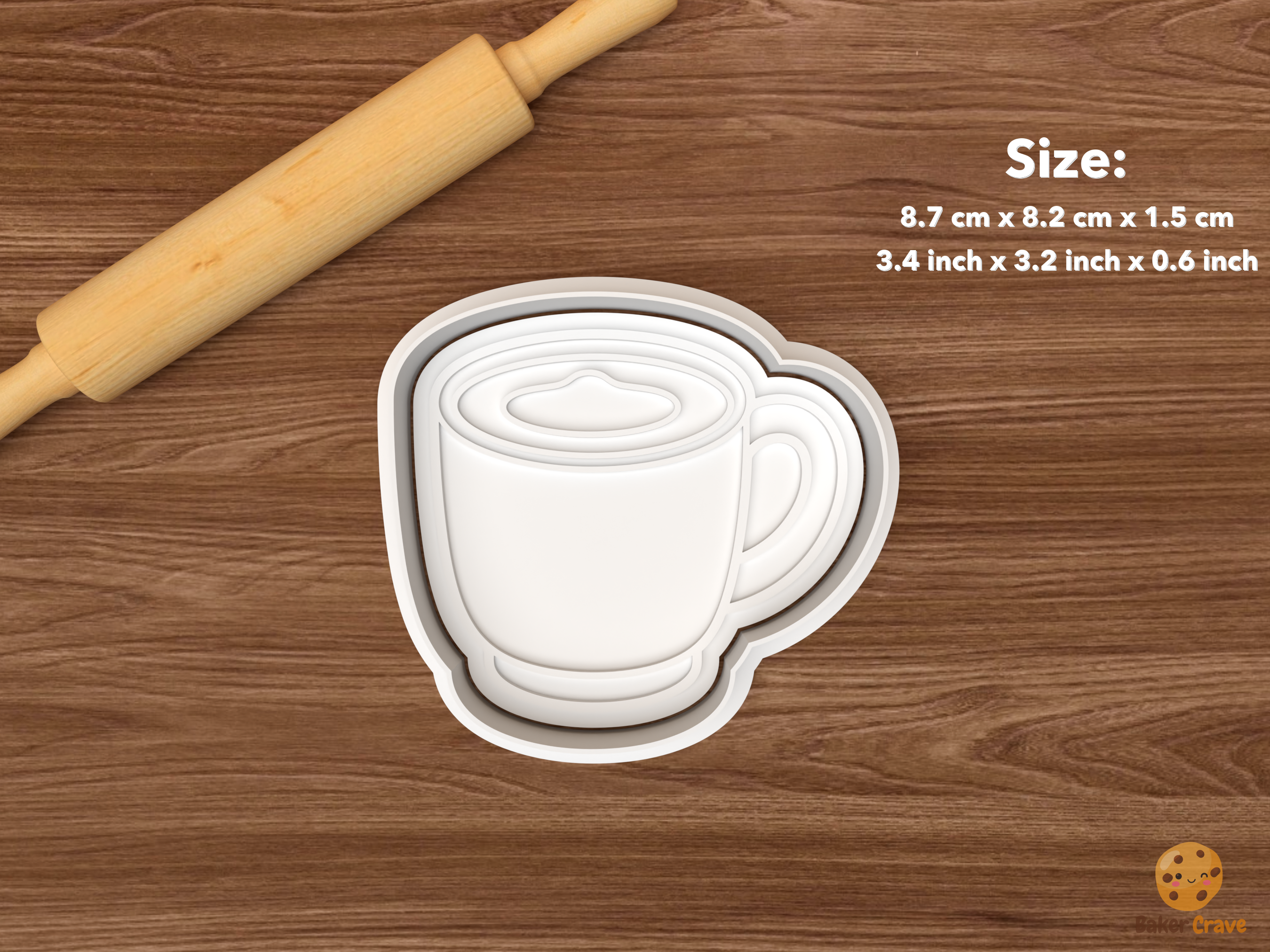 Matcha Cafe Cookie Cutter Set STL File - single matcha latte mug