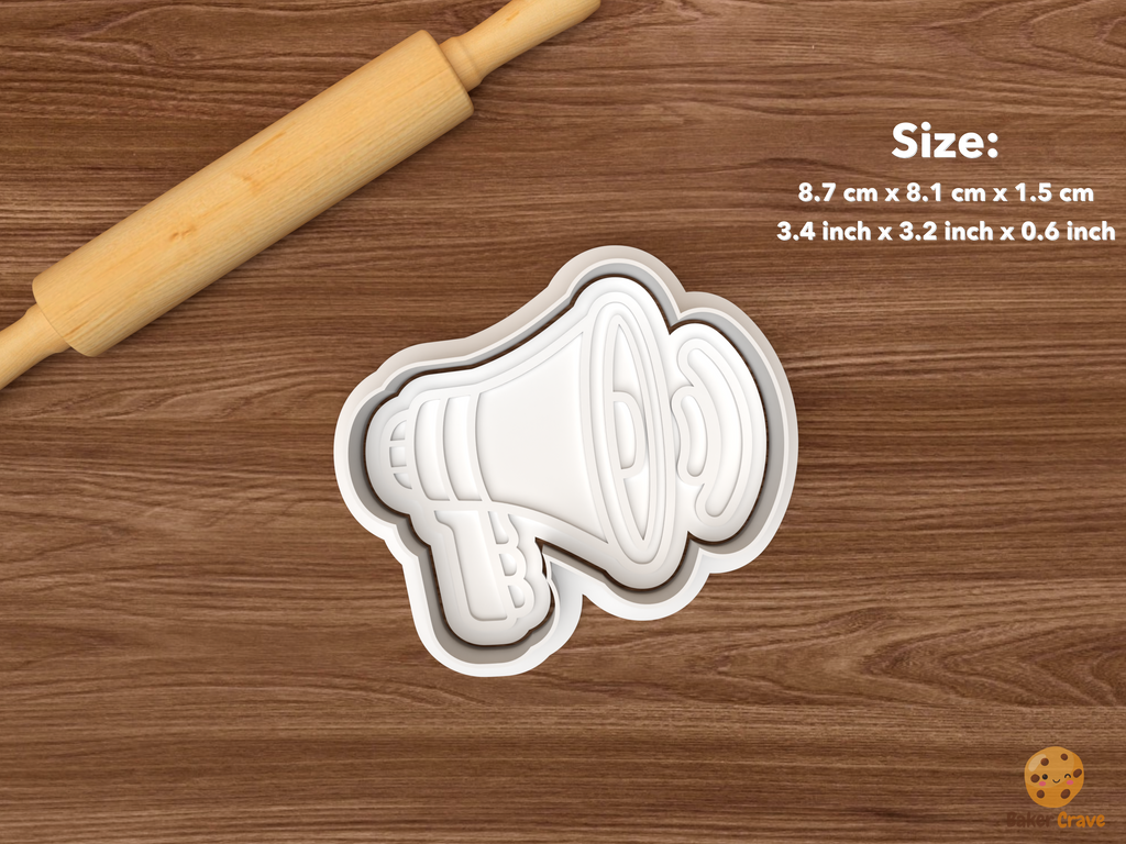 Youth Camp Leadership Cookie Cutter Set STL File - single megaphone