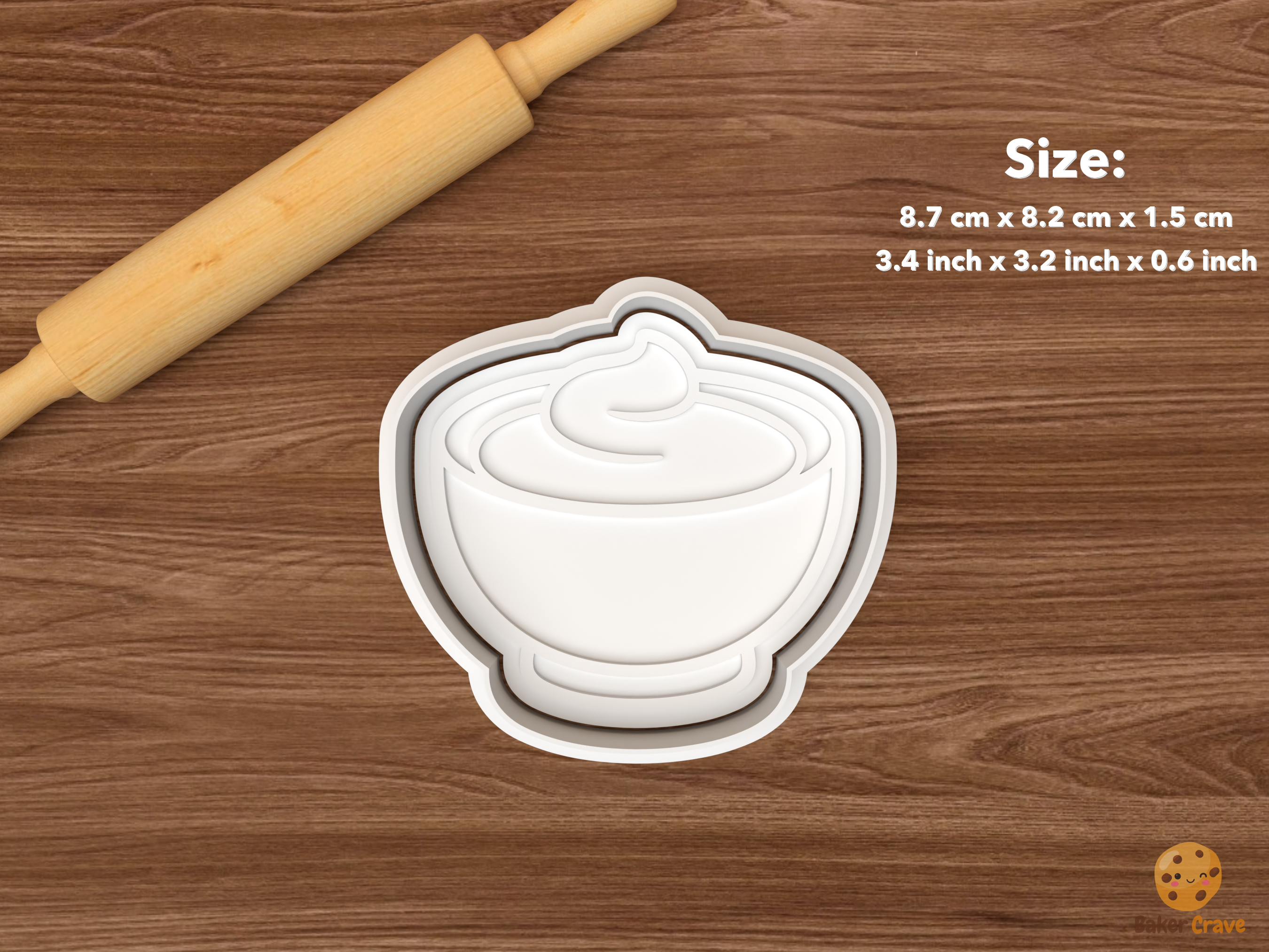 Baking Essentials Cookie Cutter Set STL File - single mixing bowl