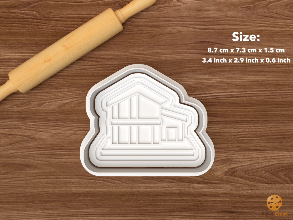Architect Cookie Cutter Set STL File - single modern house