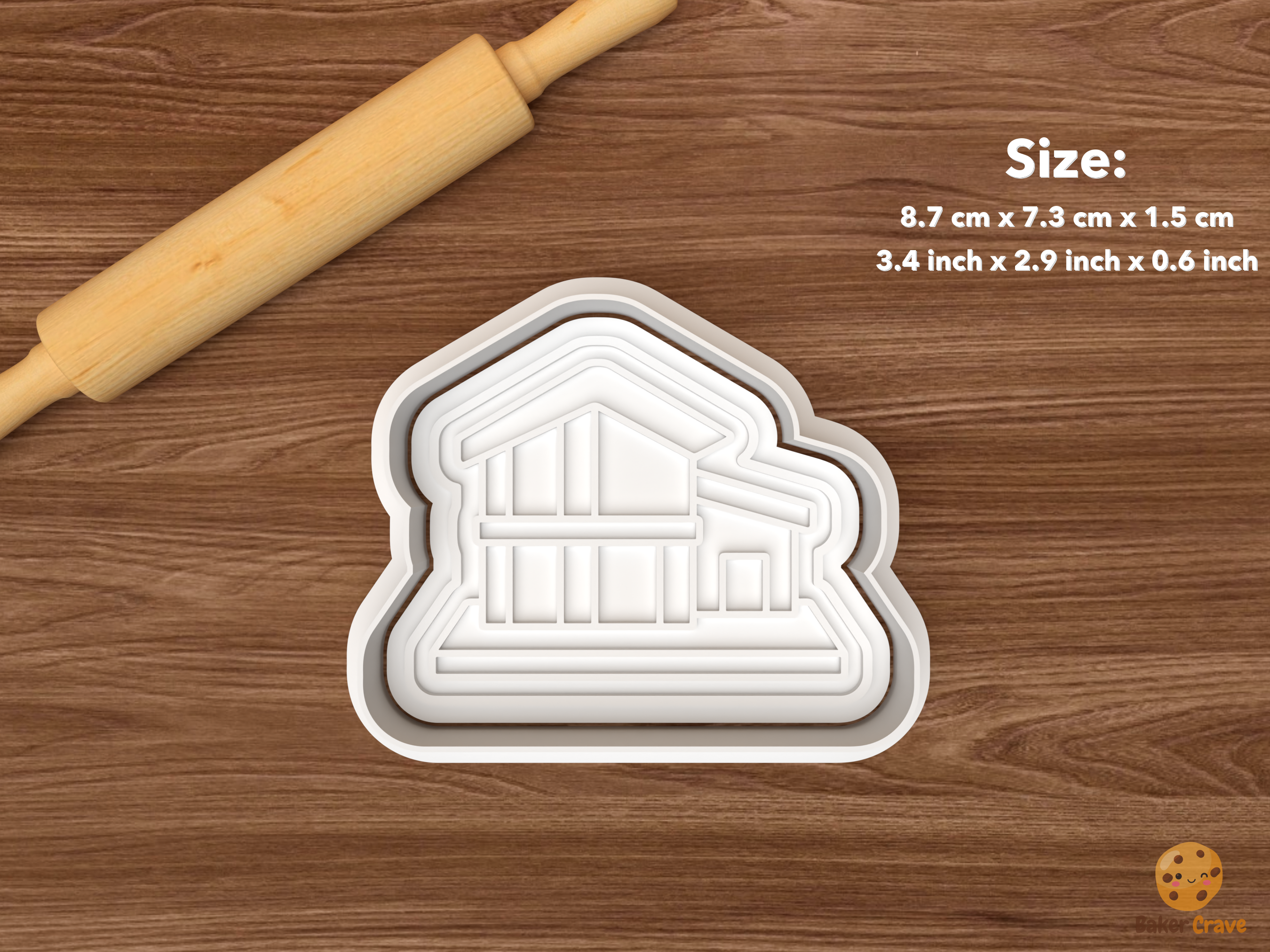 Architect Cookie Cutter Set STL File - single modern house