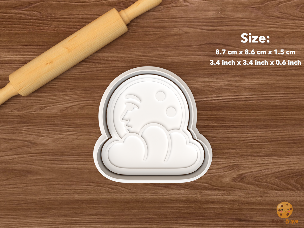Retro Halloween Moon Faces Cookie Cutter Set STL File