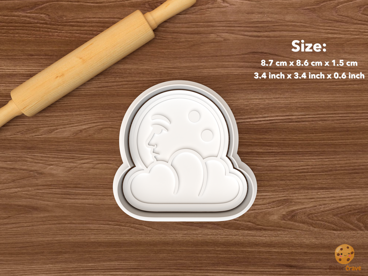 Retro Halloween Moon Faces Cookie Cutter Set STL File