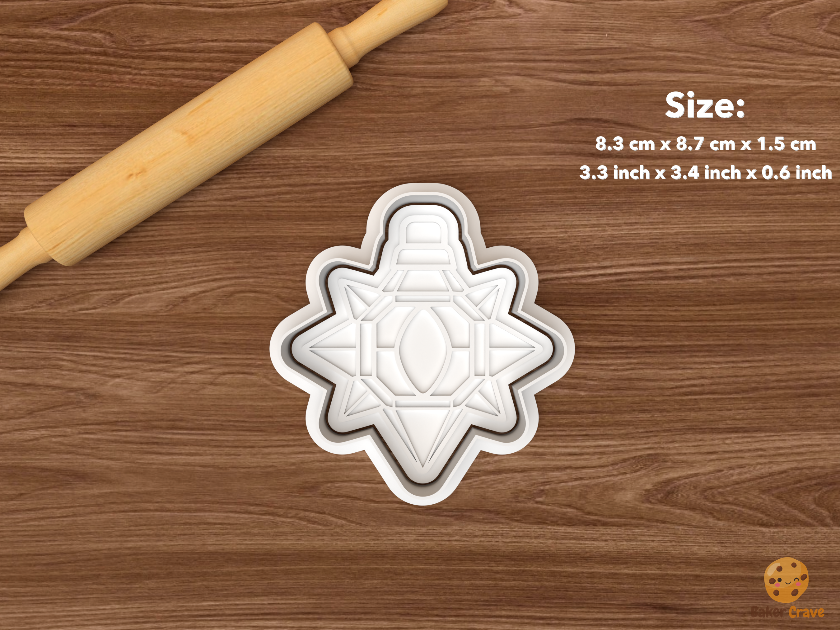 Moravian Star Christmas Cookie Cutter Set STL File - single moravian star lantern