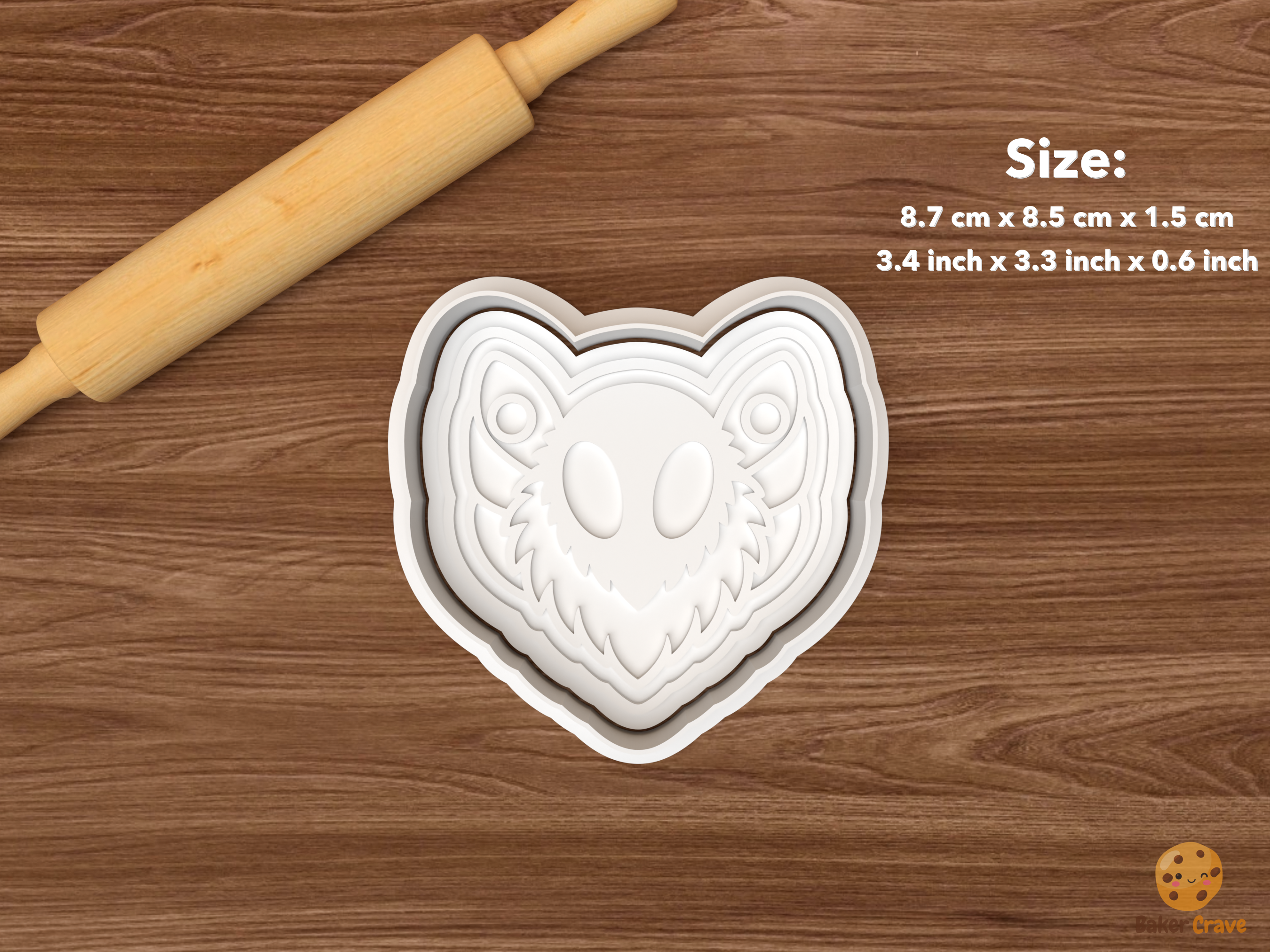 Halloween Mothman Cookie Cutter Set STL File - single mothman head