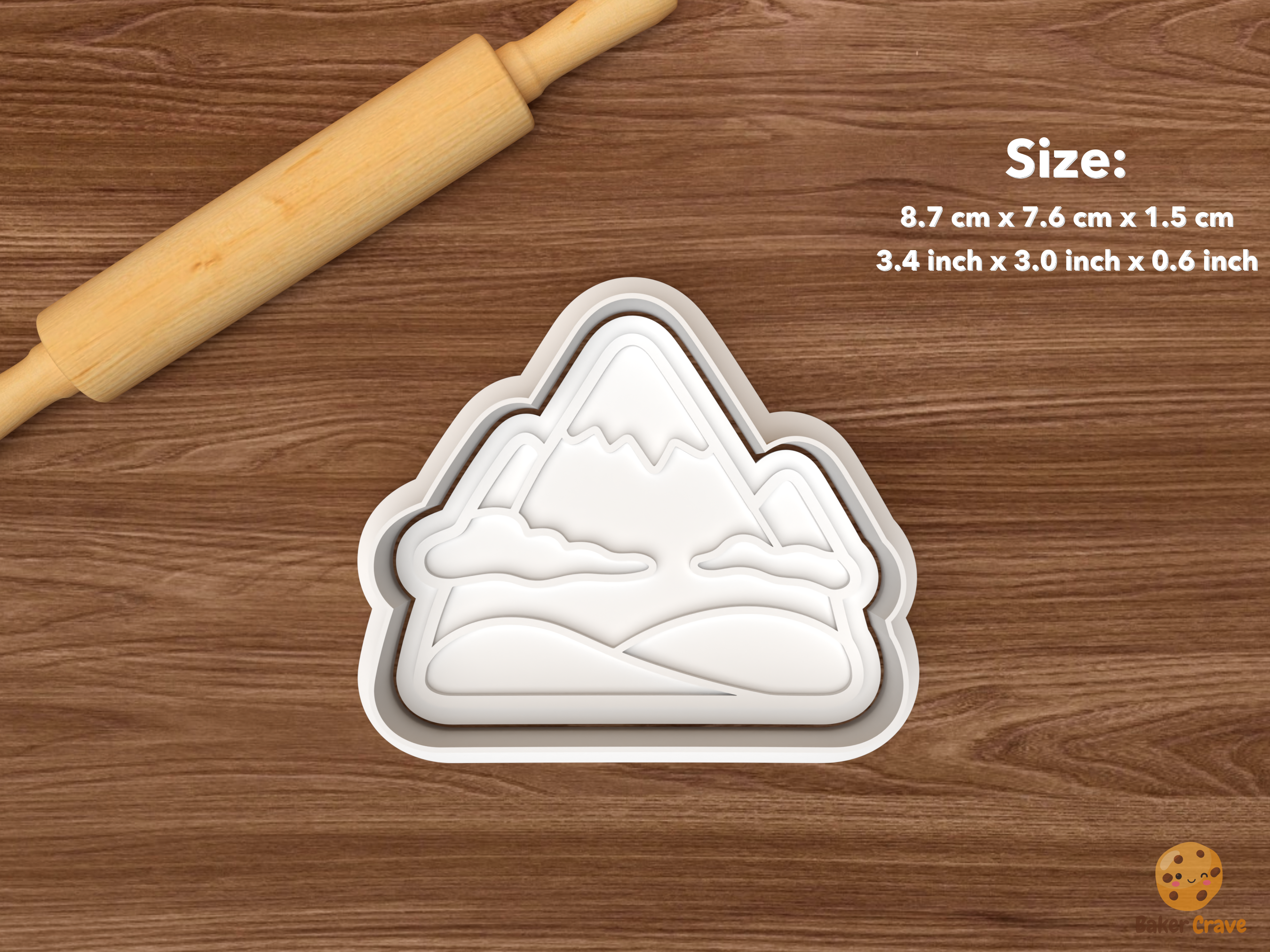 Scottish Highlands Cookie Cutter Set STL File - single mountain landscape