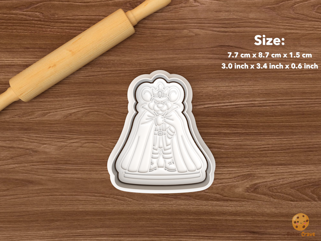 Mouse King Christmas Cookie Cutter Set STL File - single mouse king in cape
