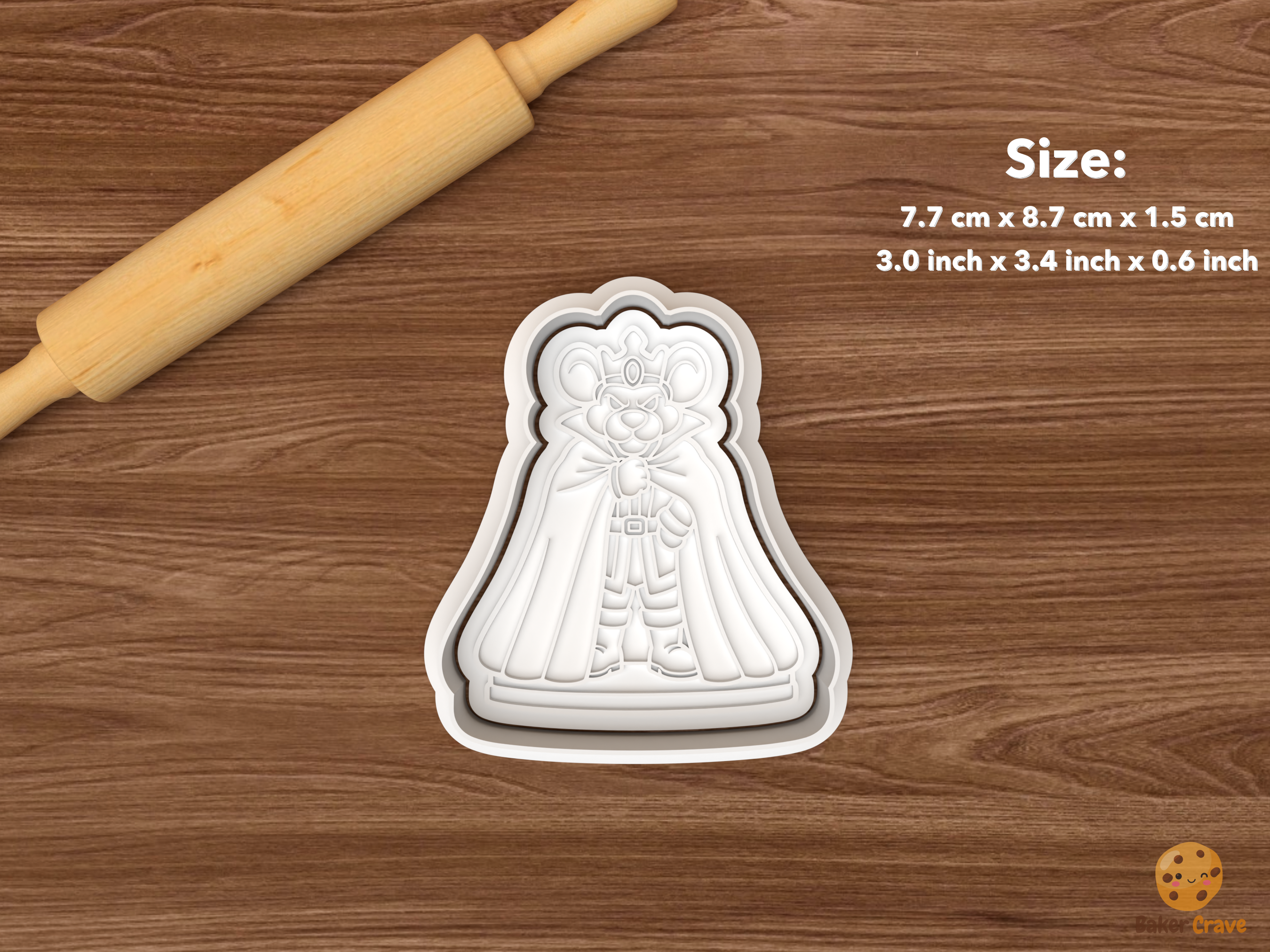Mouse King Christmas Cookie Cutter Set STL File - single mouse king in cape