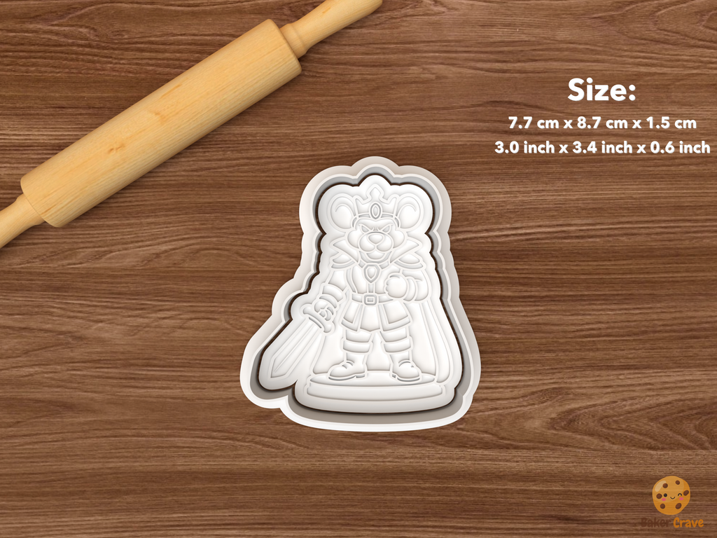 Mouse King Christmas Cookie Cutter Set STL File - single mouse king with sword
