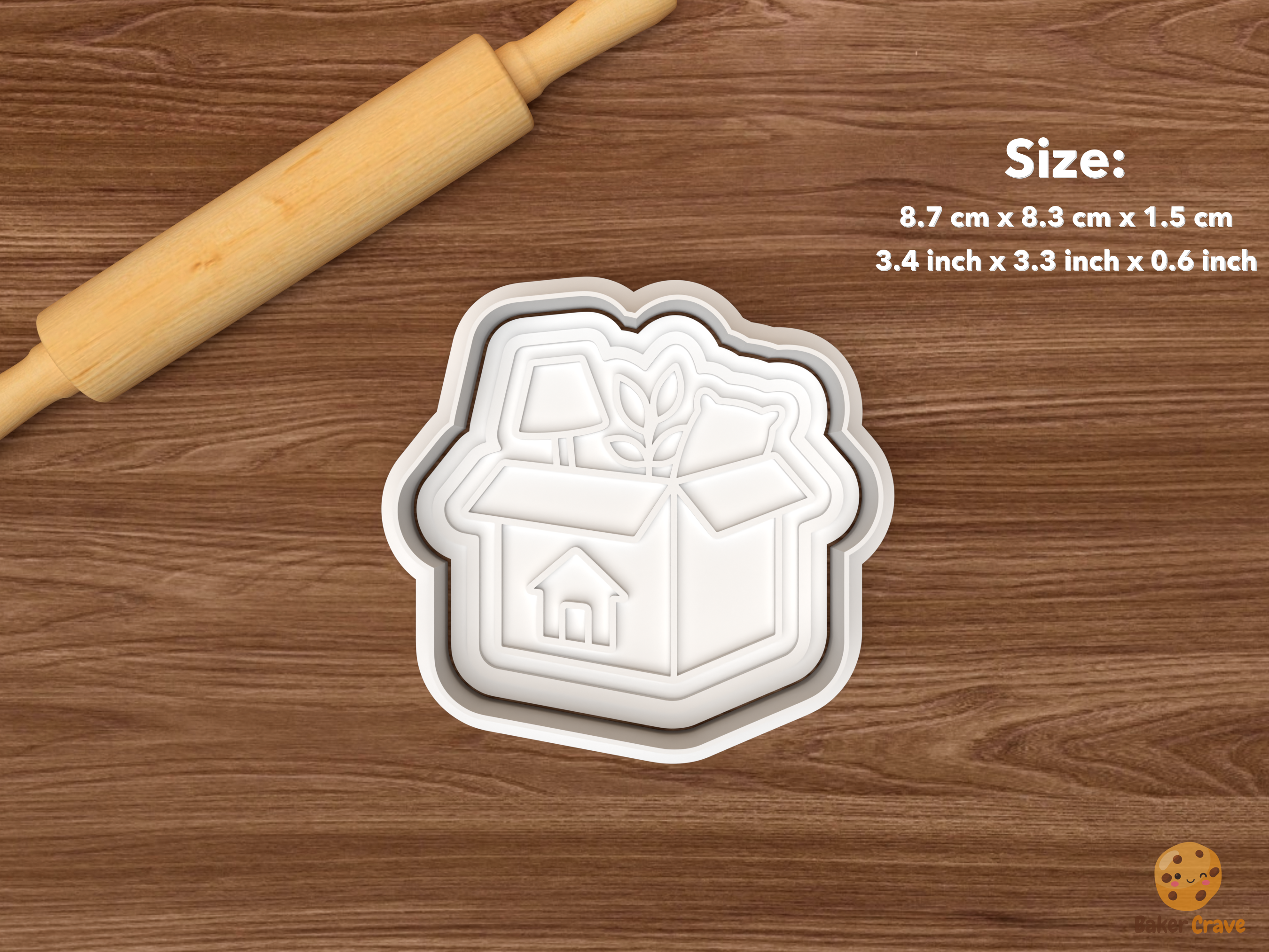 New Home Cookie Cutter Set STL File - single moving box