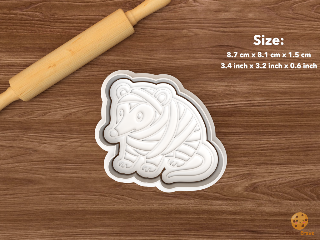 Halloween Opossum Cookie Cutter Set STL File - single mummy opossum