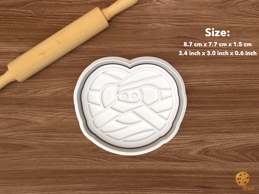 Halloween Pretzel Cookie Cutter Set STL File - single mummy pretzel