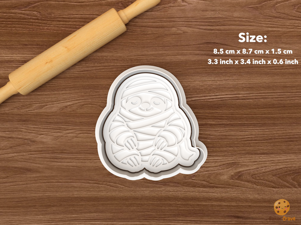 Halloween Sloth Cookie Cutter Set STL File - single mummy sloth