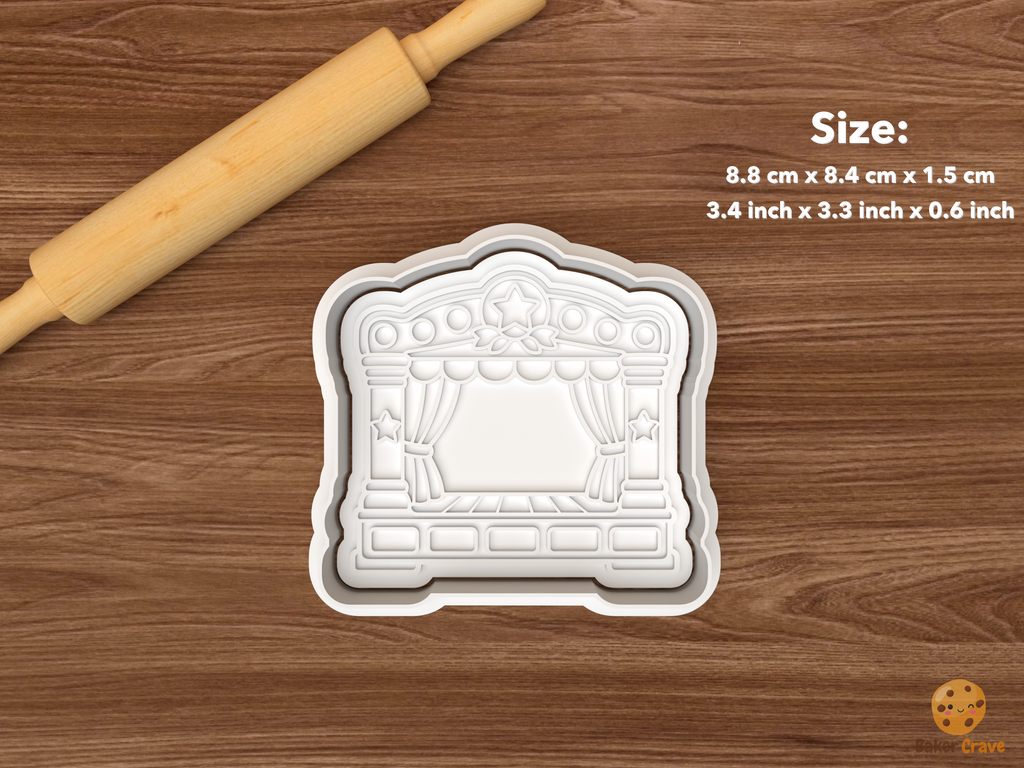 Christmas Music Hall Cookie Cutter Set STL File - single music hall stage