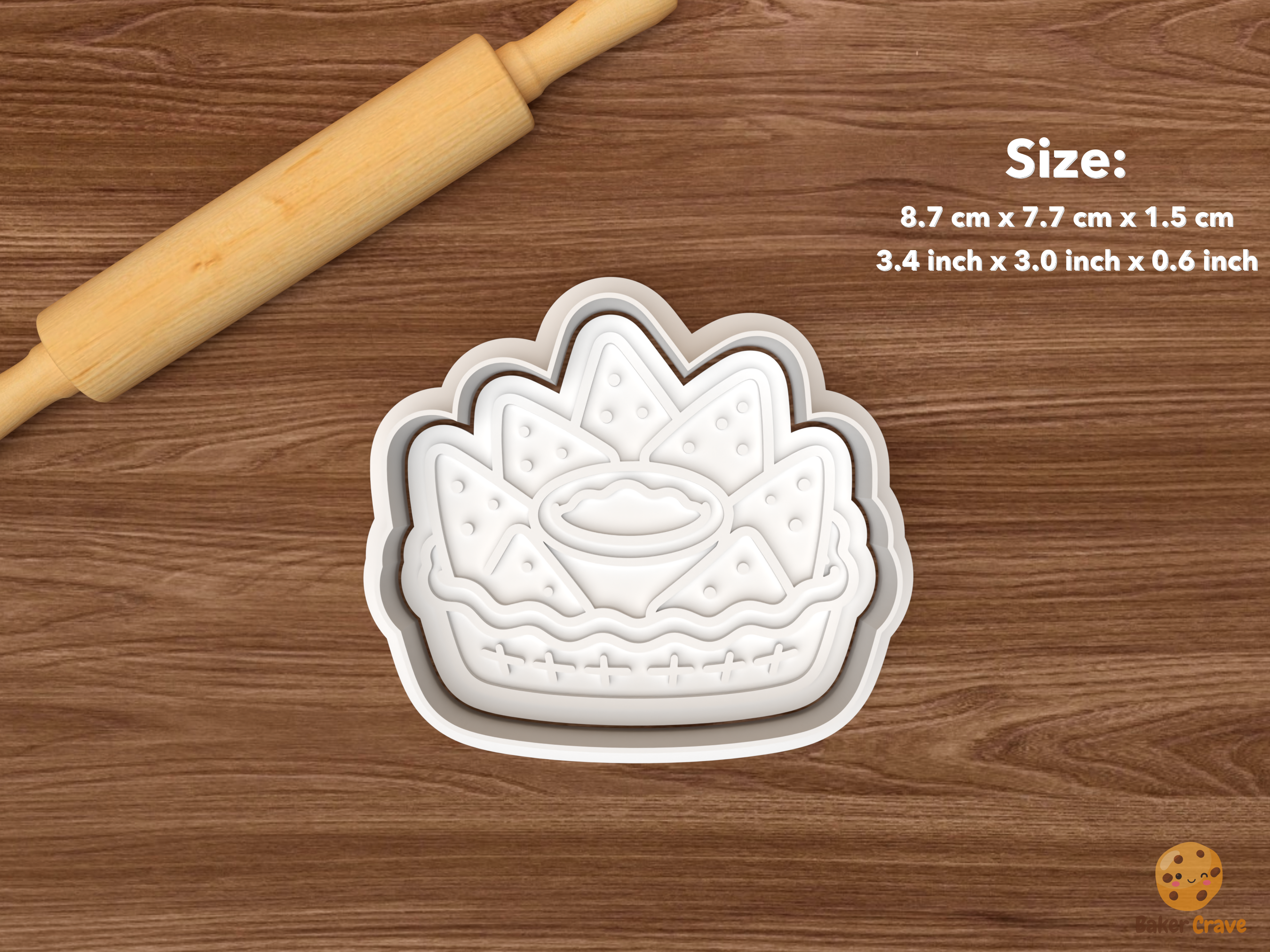 Taco Fiesta Cookie Cutter Set STL File - single nachos with dip