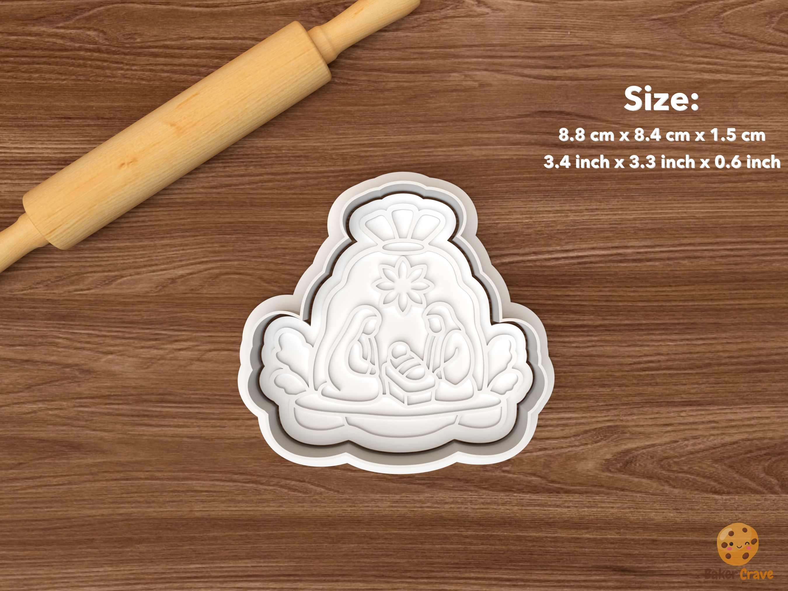 Oaxaca Night of the Radishes Cookie Cutter Set STL File - single nativity scene